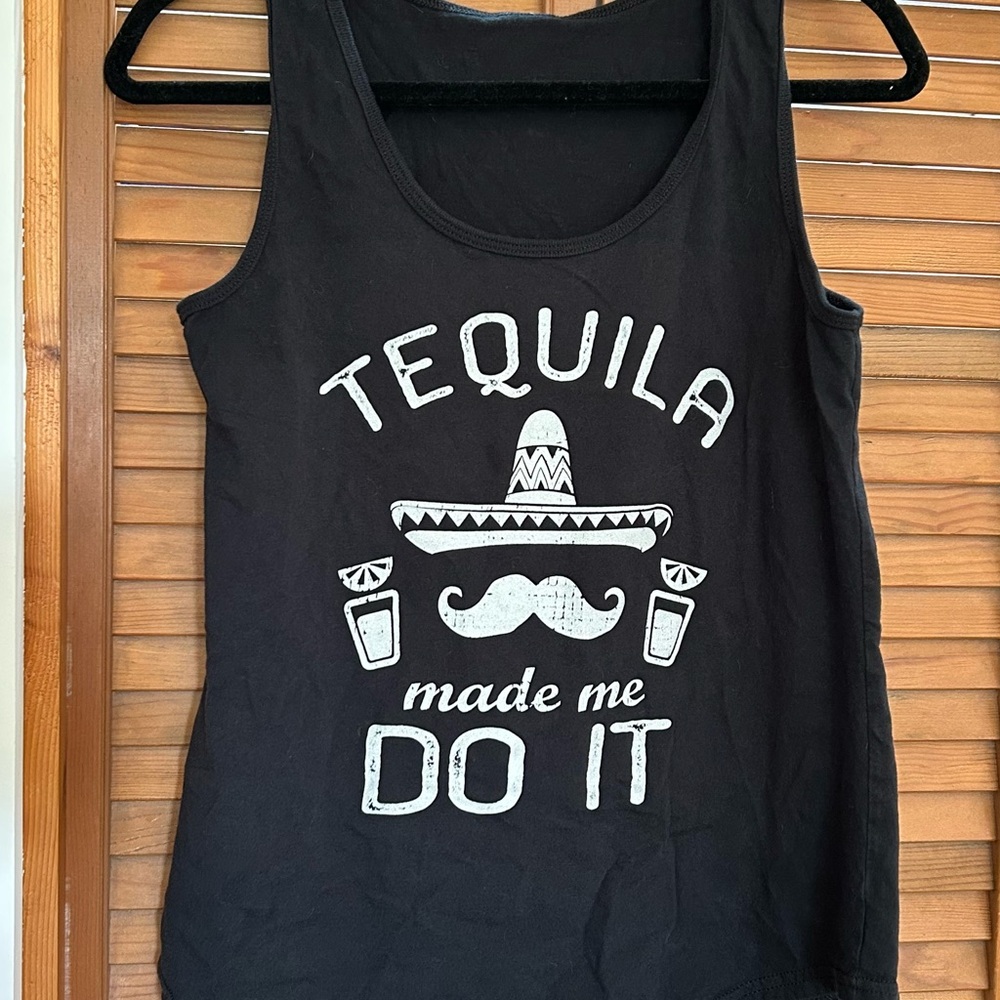 Black Graphic Tank Top